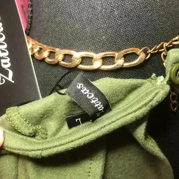 Green Ruffle Long Sleeve Wrap Tie Dress - Picture 5 of 10